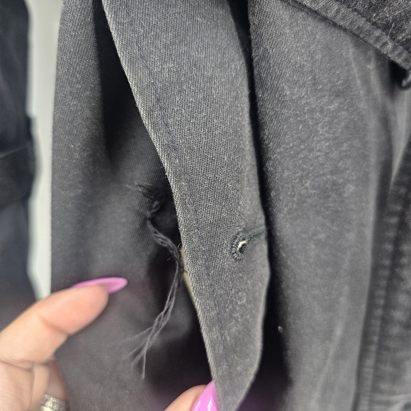 Burberry Vintage Trench Coat Black with Liner Nova Check Size 8 (X-Long Length) - Picture 4 of 14